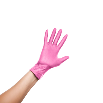 Guanti in nitrile – Rosa S 10pz