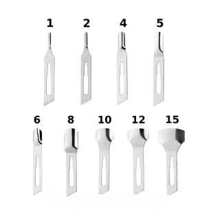 Lama Singola Sgorbia Sterilizzate – Misura 1, 2, 4, 5, 6, 8, 10, 12 e 15
