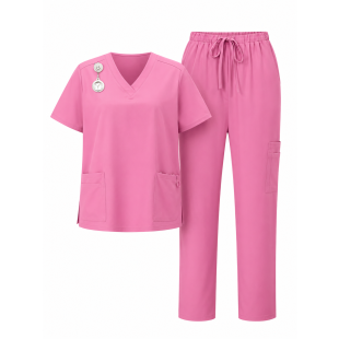 Divisa Professionale Rosa – Set Top + Pantalone con Tasche Misura L