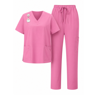 Divisa Professionale Rosa – Set Top + Pantalone con Tasche Misura L